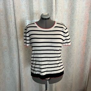 Striped Black and White Women's Top